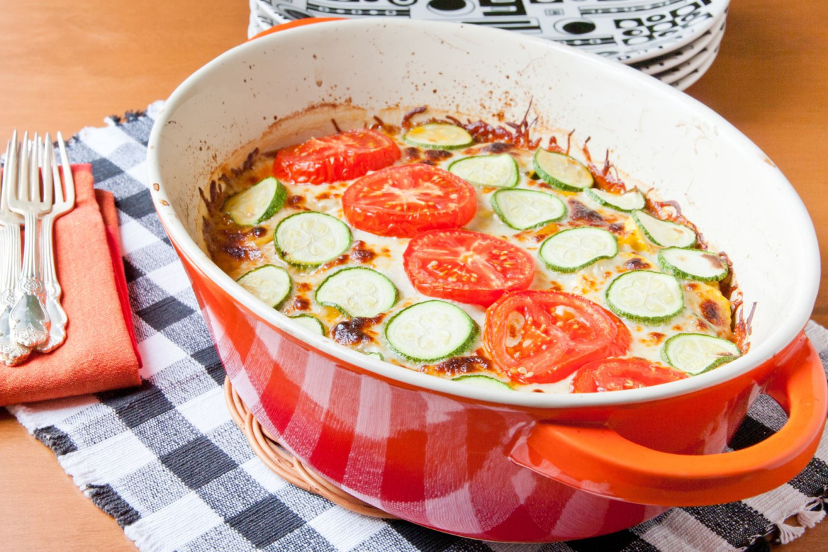 Gratin de courgettes tomates