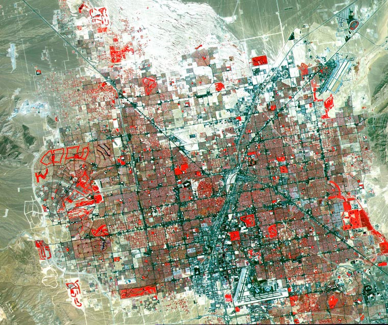 las vegas depuis le satellite Terra