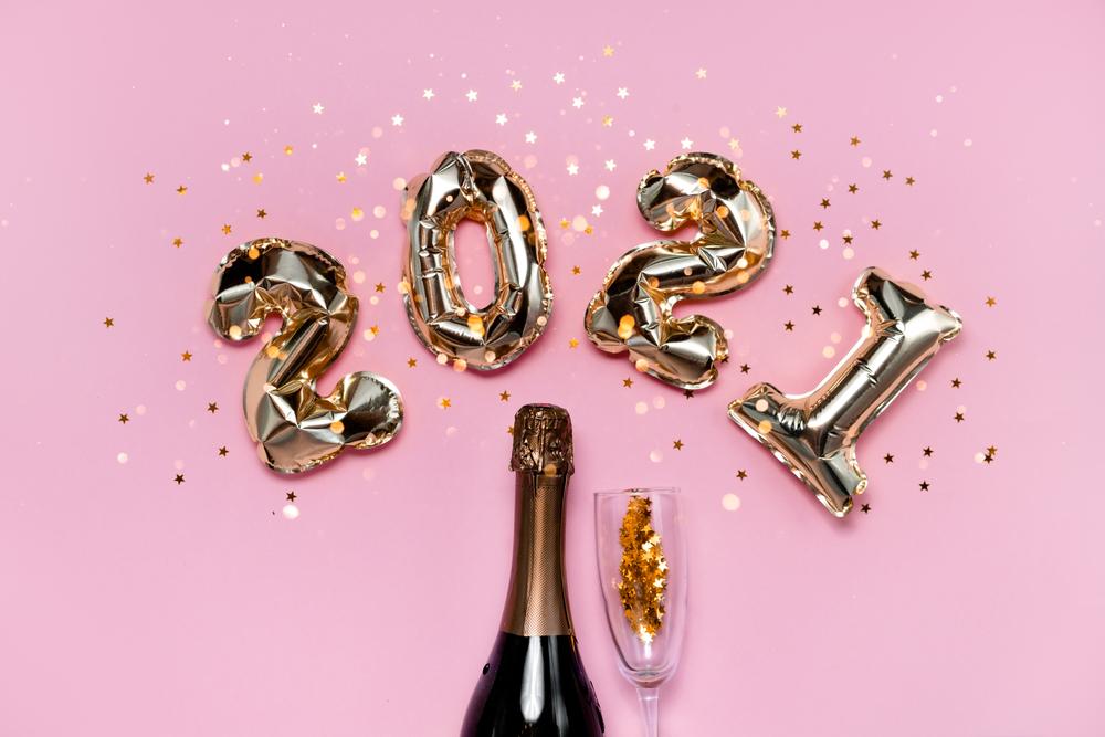 2021 nouvelle année célébrations champagne