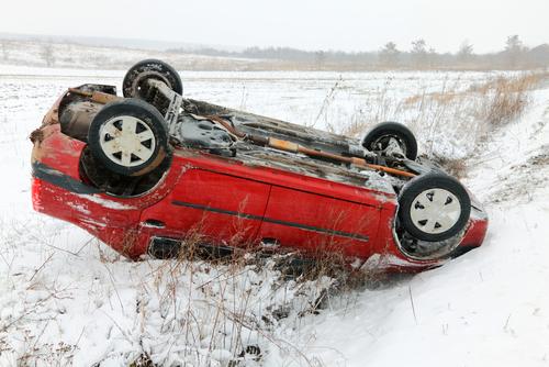 accident de voiture dans la neige