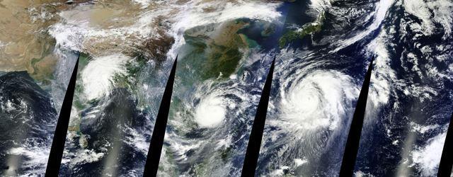 Asie : 3 tempêtes en même temps