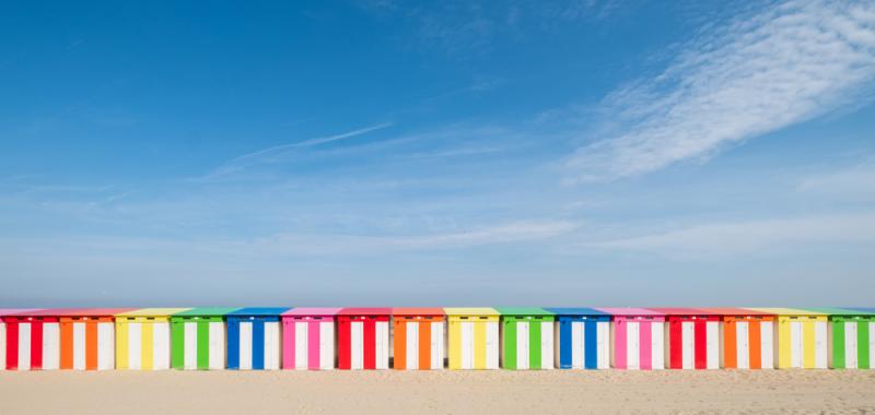 plage de dunkerque avec les kiosques