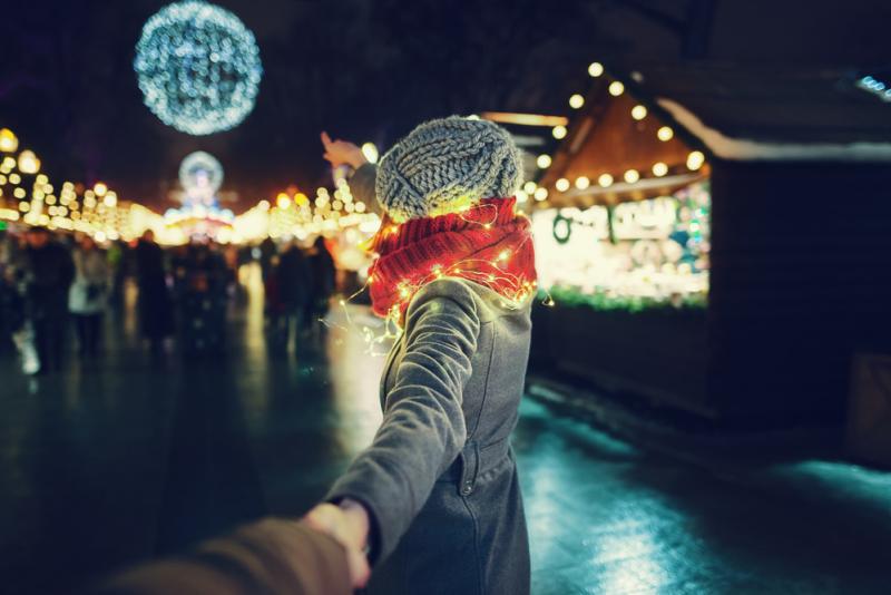 femme marché de noel