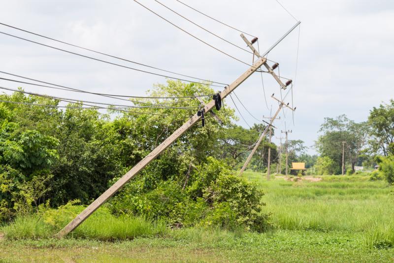 tempête causant une coupure d'électricité