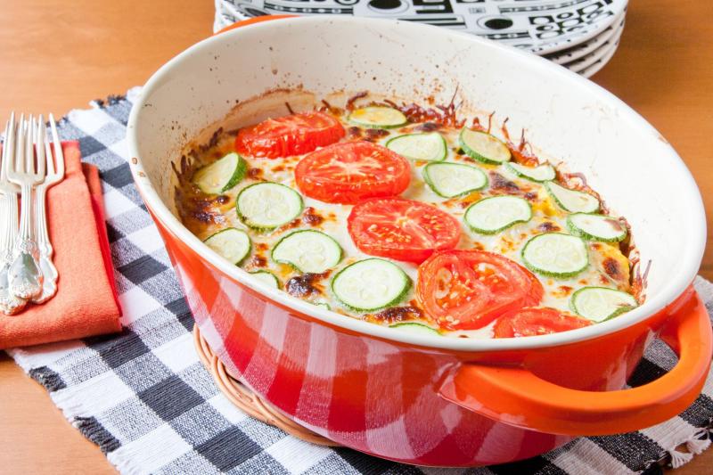 Gratin de courgettes tomates