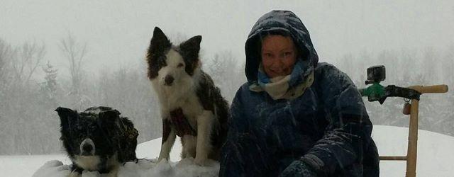 Elle part chercher son café en chien de traîneau