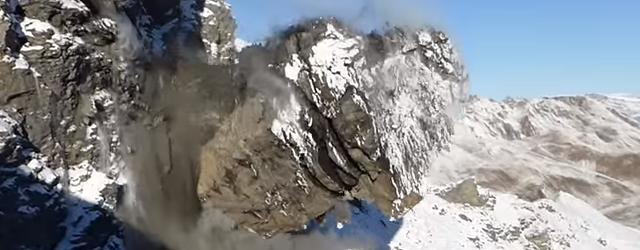 Éboulement spectaculaire de roches en Suisse