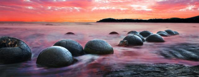 Les Moeraki Boulders de la Nouvelle Zélande