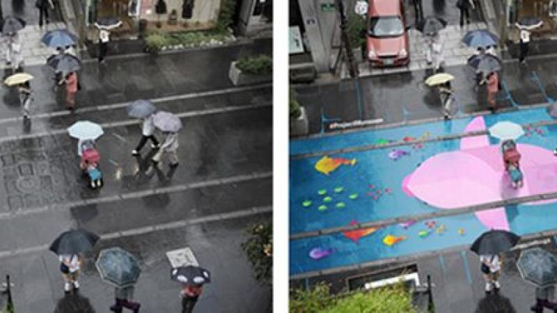 Quand la pluie transforme les rues en tableau coloré !