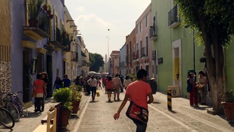 Dans les rues de Puebla, au Mexique
