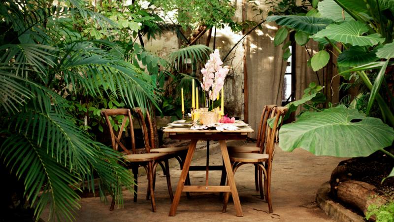jardin couvert table 