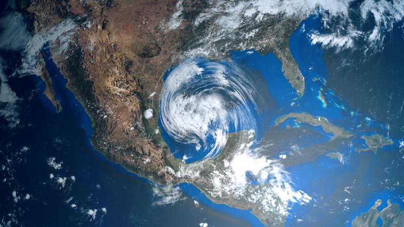 Un ouragan approchant des États-Unis (simulation).